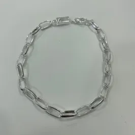 PULSEIRA MASCULINA ELOS COM FECHO GAVETA PRATA